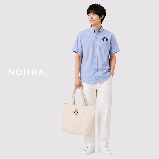 big logo オックスフォード半袖シャツ