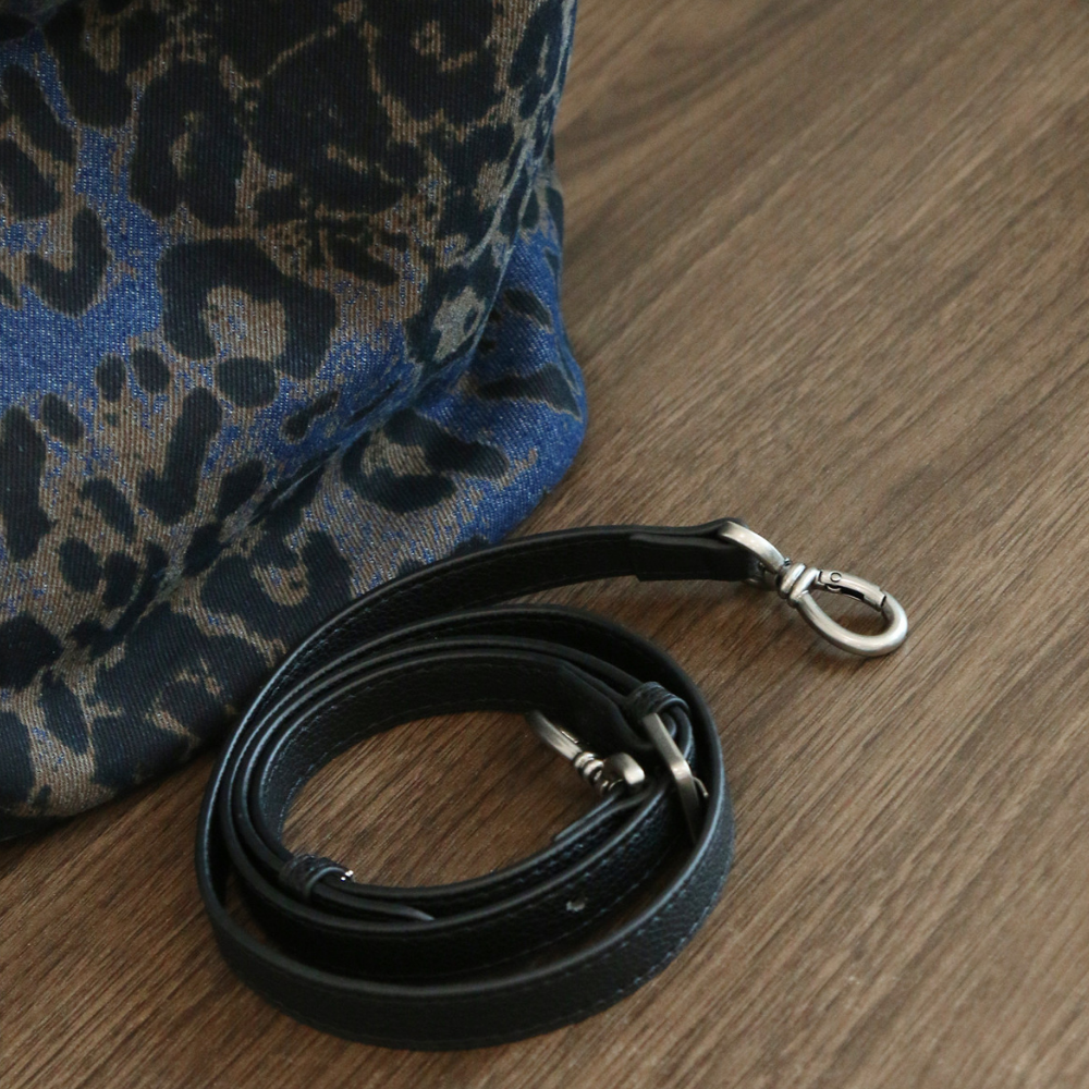 Denim-Print Bucket Bag N155