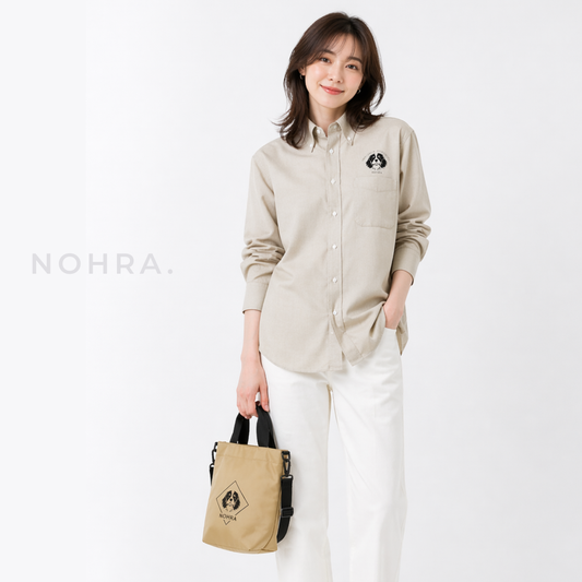 Big logoオックスフォード長袖シャツ