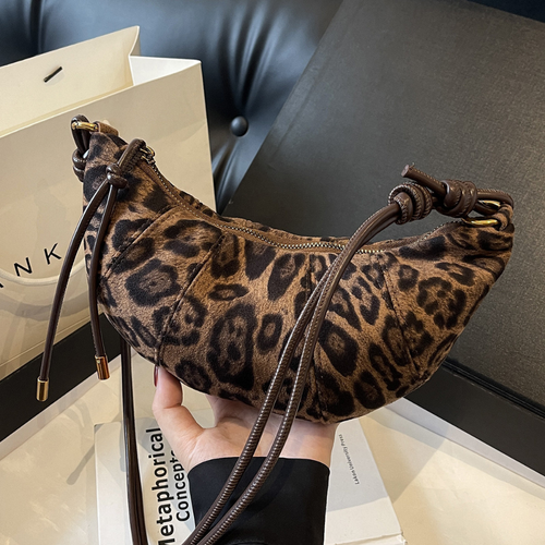 Crescent Suede-Look Shoulder Bag N125