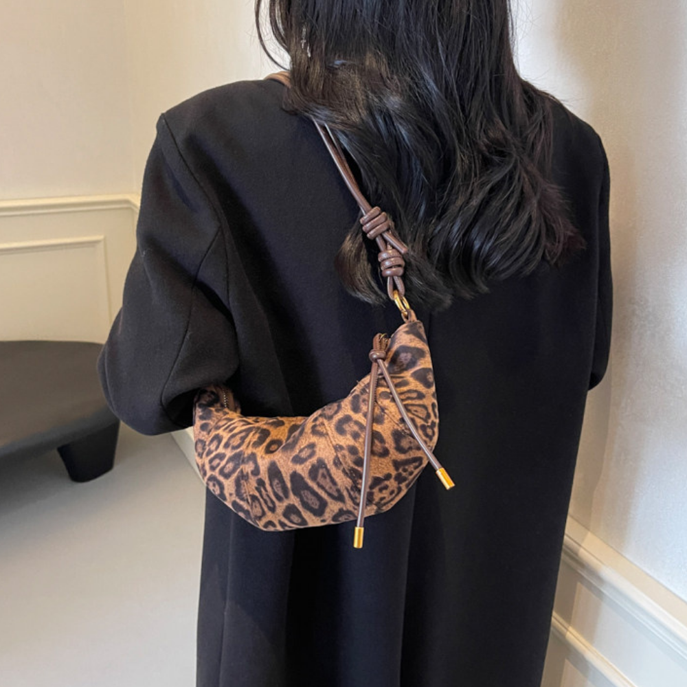 Crescent Suede-Look Shoulder Bag N125