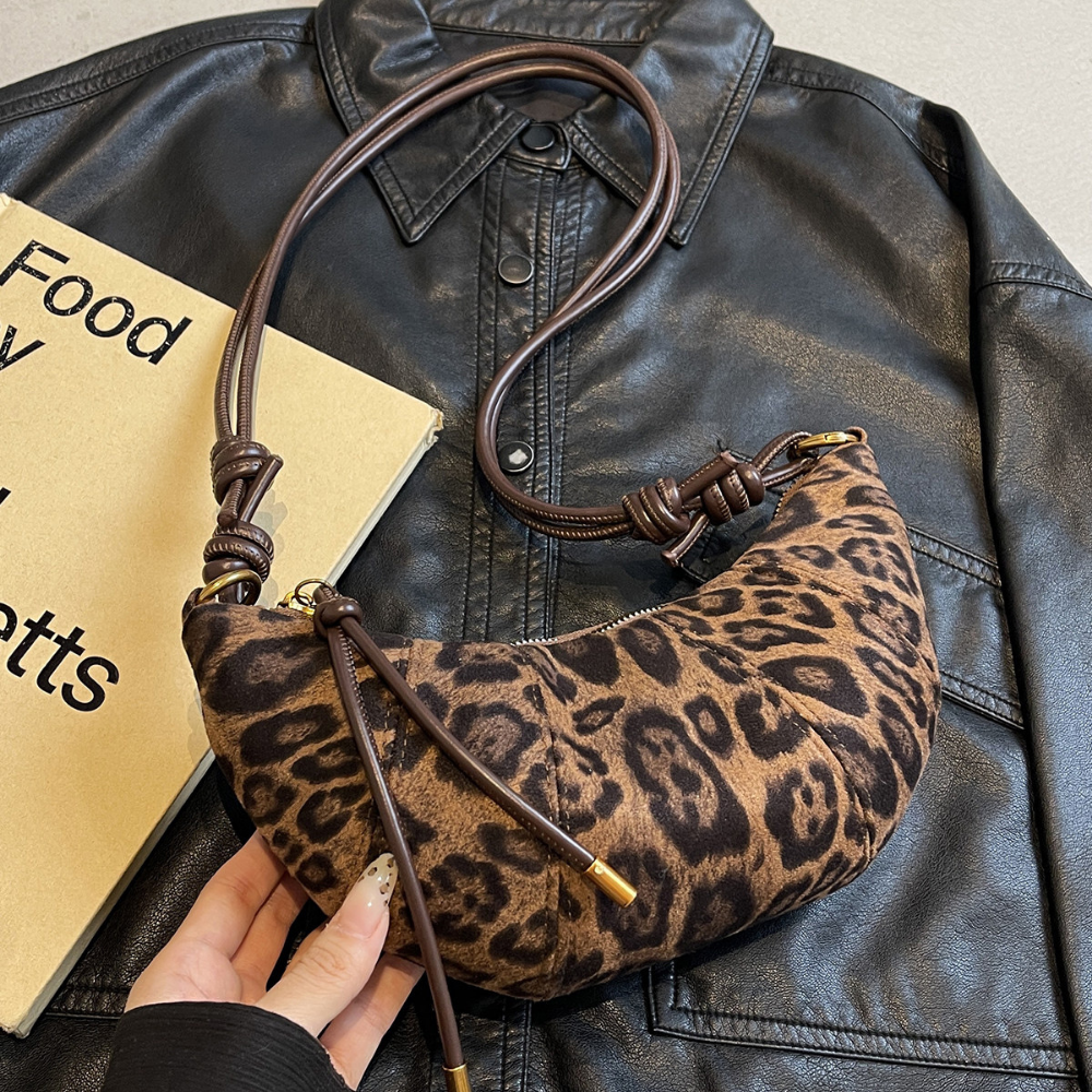 Crescent Suede-Look Shoulder Bag N125