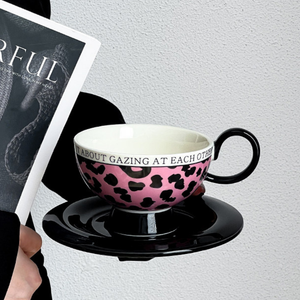 Ceramic Coffee Cup & Saucer Set N119