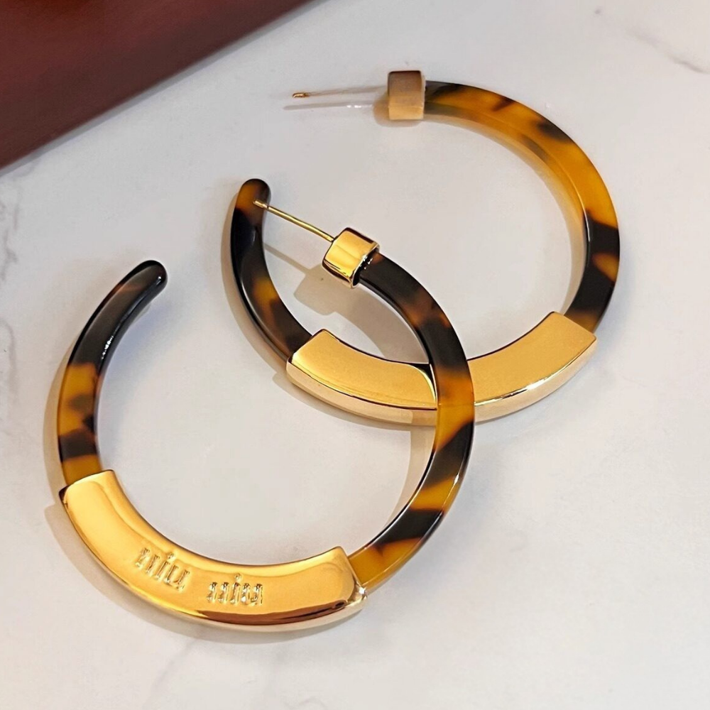 Tortoiseshell Hoop Earrings N104