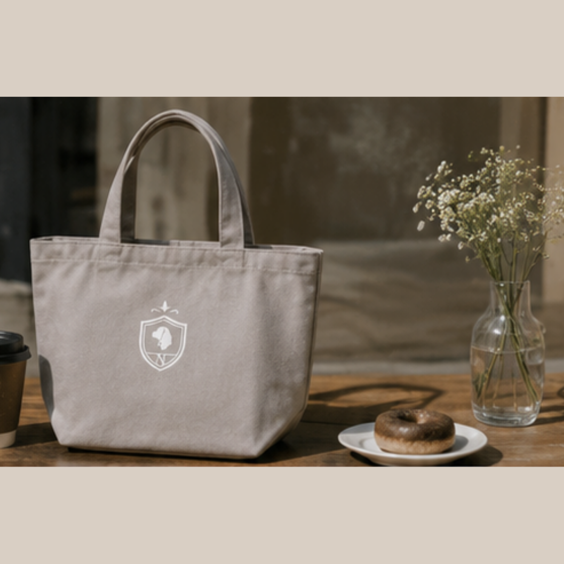 Crest Canvas mini Tote
