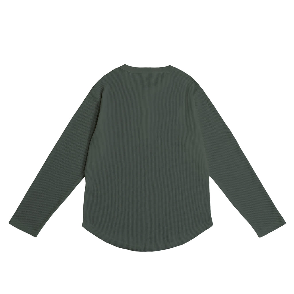Waffle Henley L/S  green-gray image