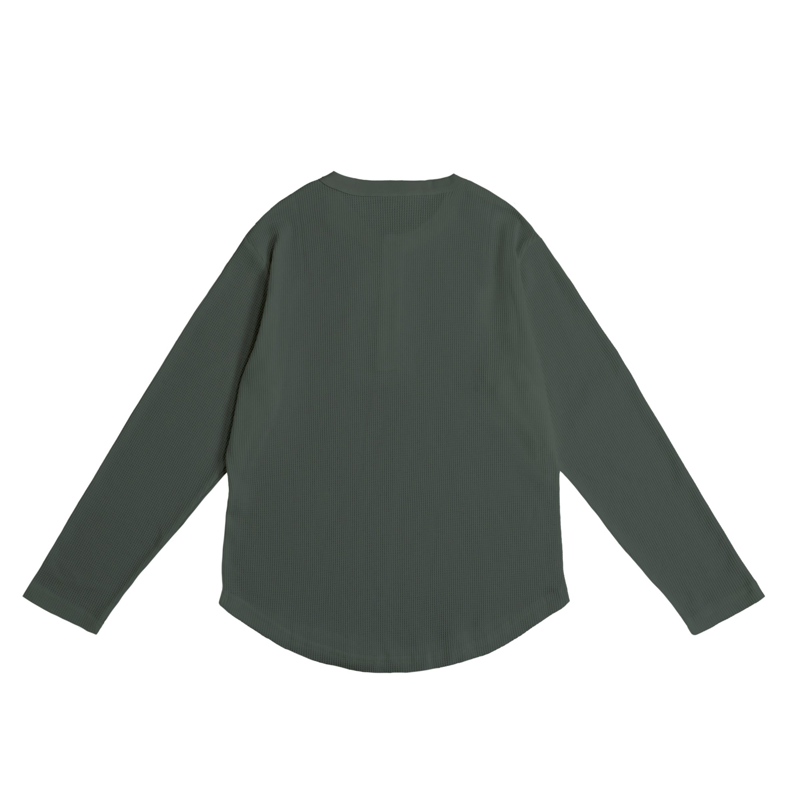 Waffle Henley L/S  green-gray image