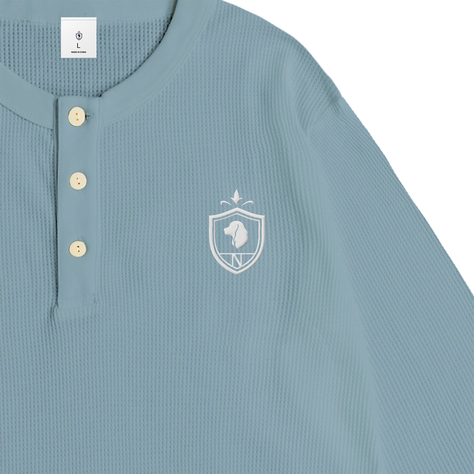 Waffle Henley L/S  smoky-blue image