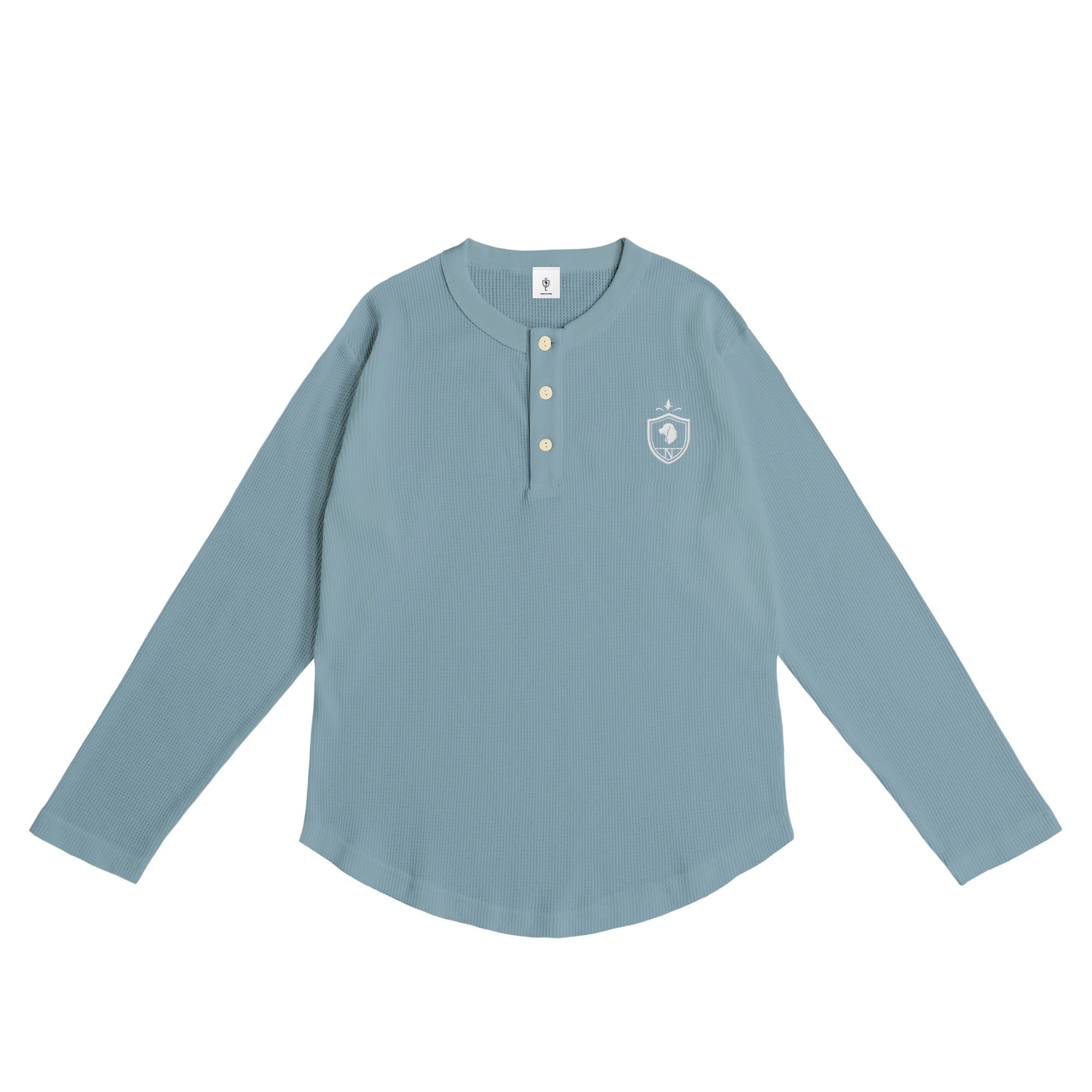 Waffle Henley L/S  smoky-blue image