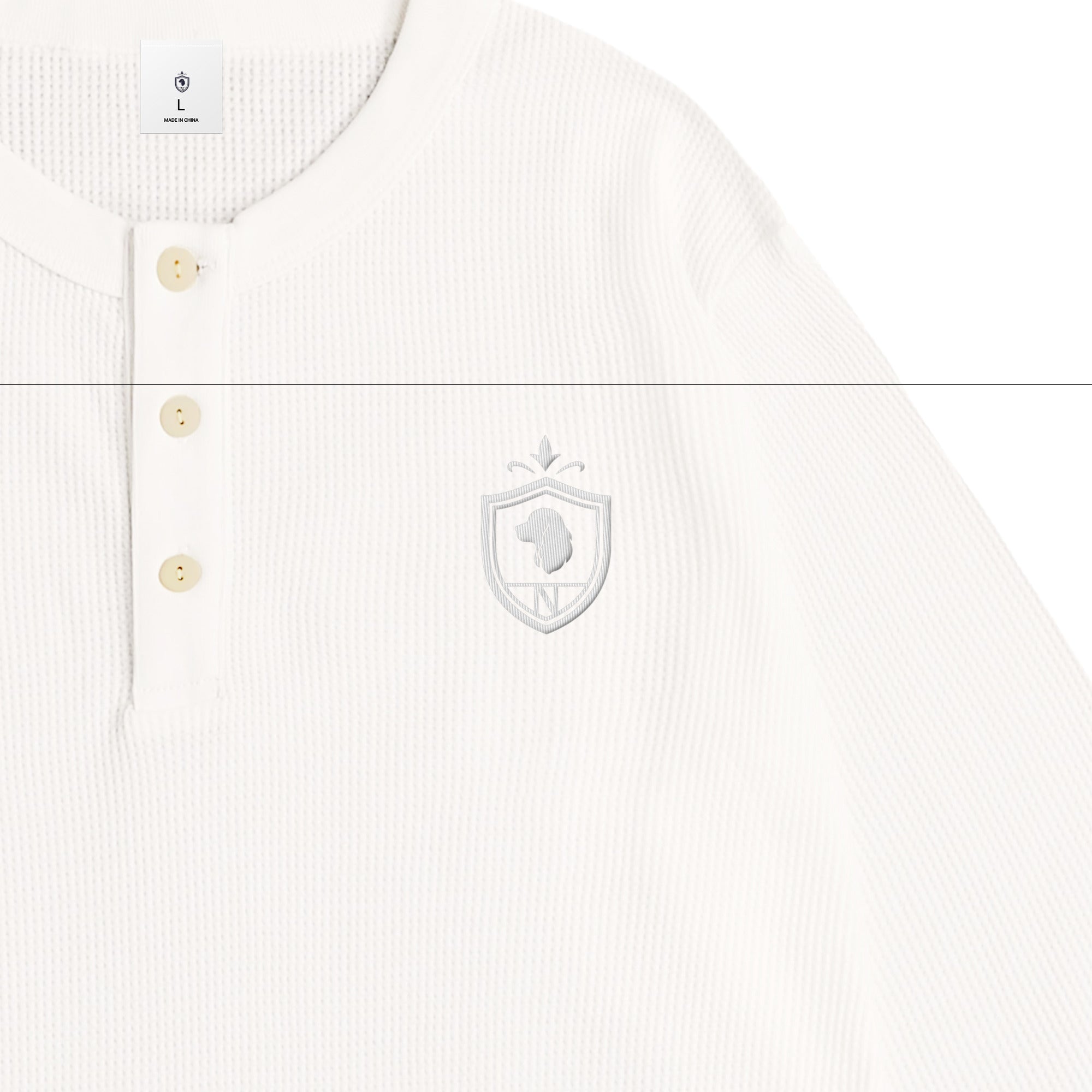 Waffle Henley L/S  white image