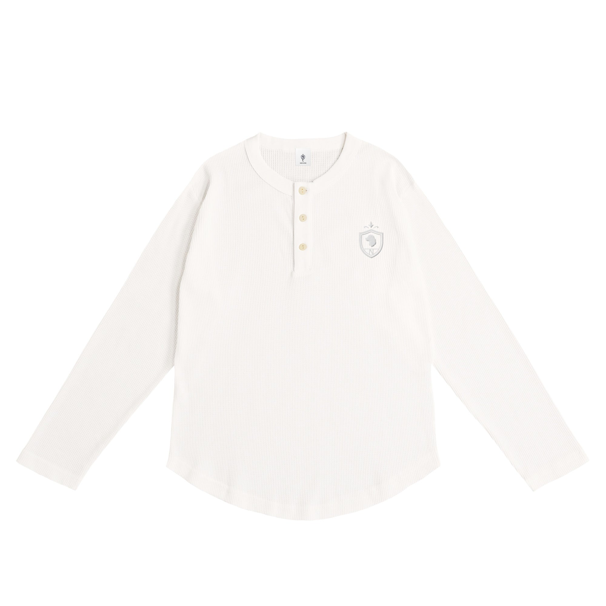 Waffle Henley L/S  white image