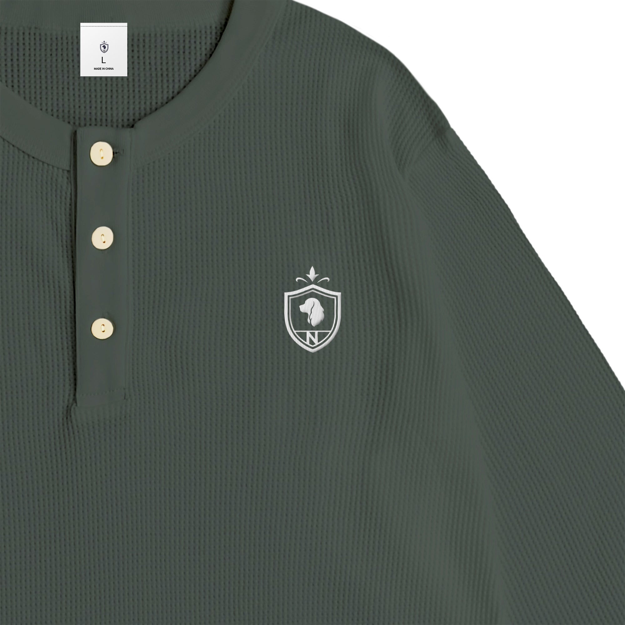 Waffle Henley L/S green-gray image