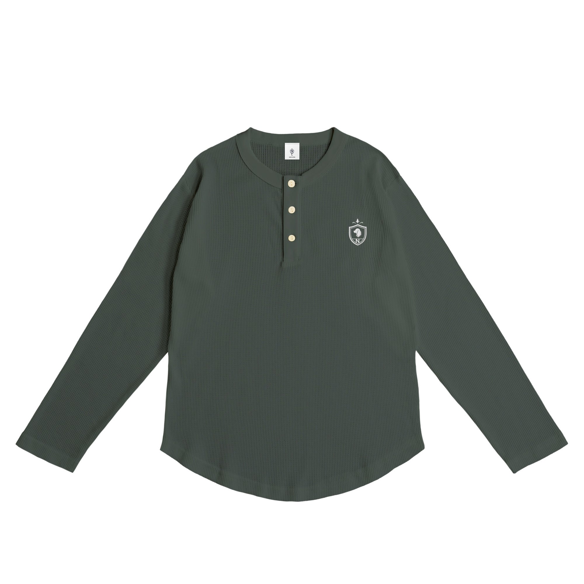 Waffle Henley L/S green-gray image