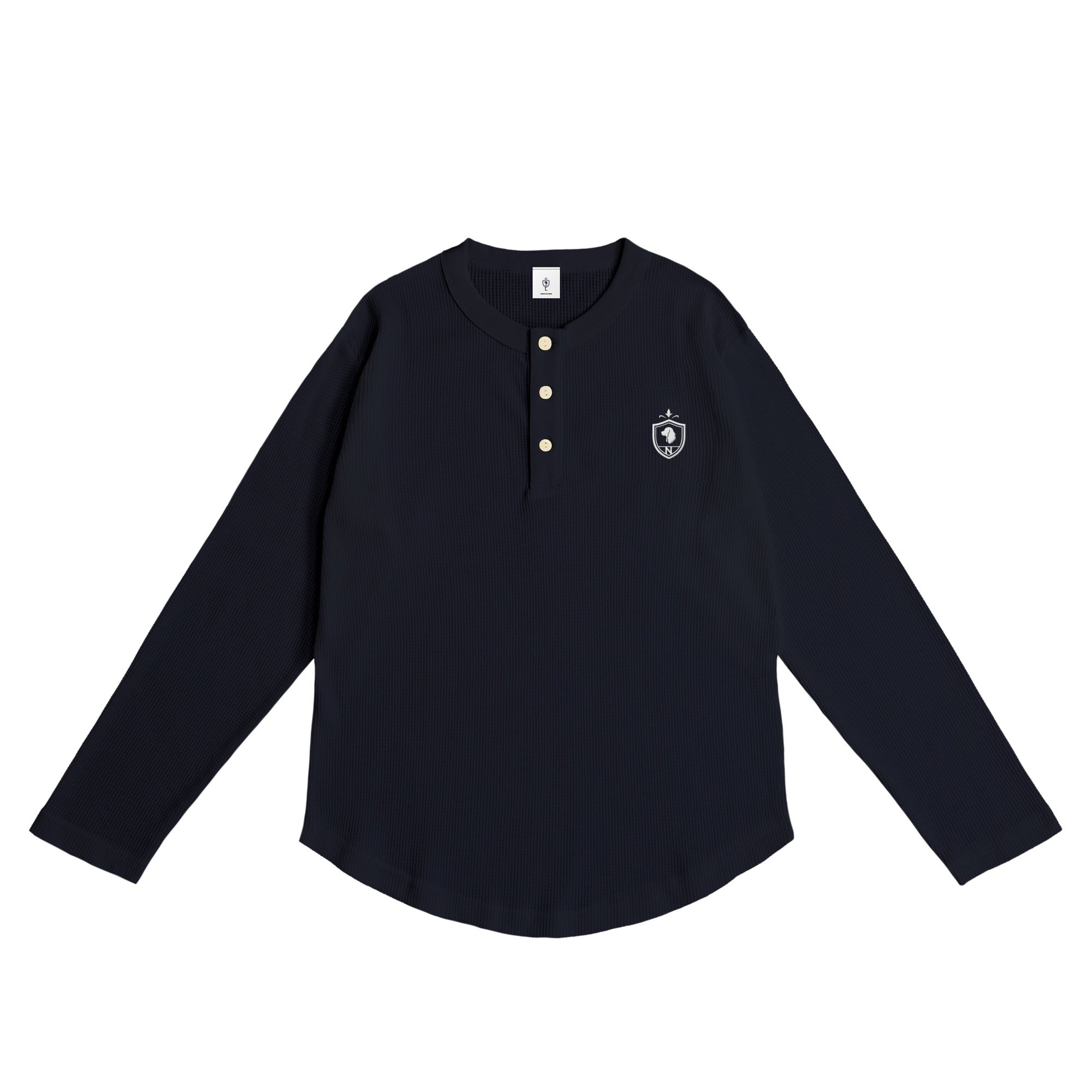 Waffle Henley L/S navy image