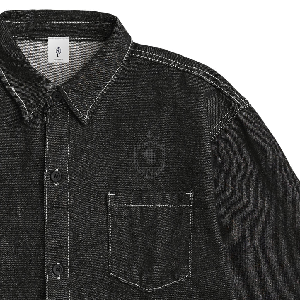 Washed Denim Shirt【3color】 black image