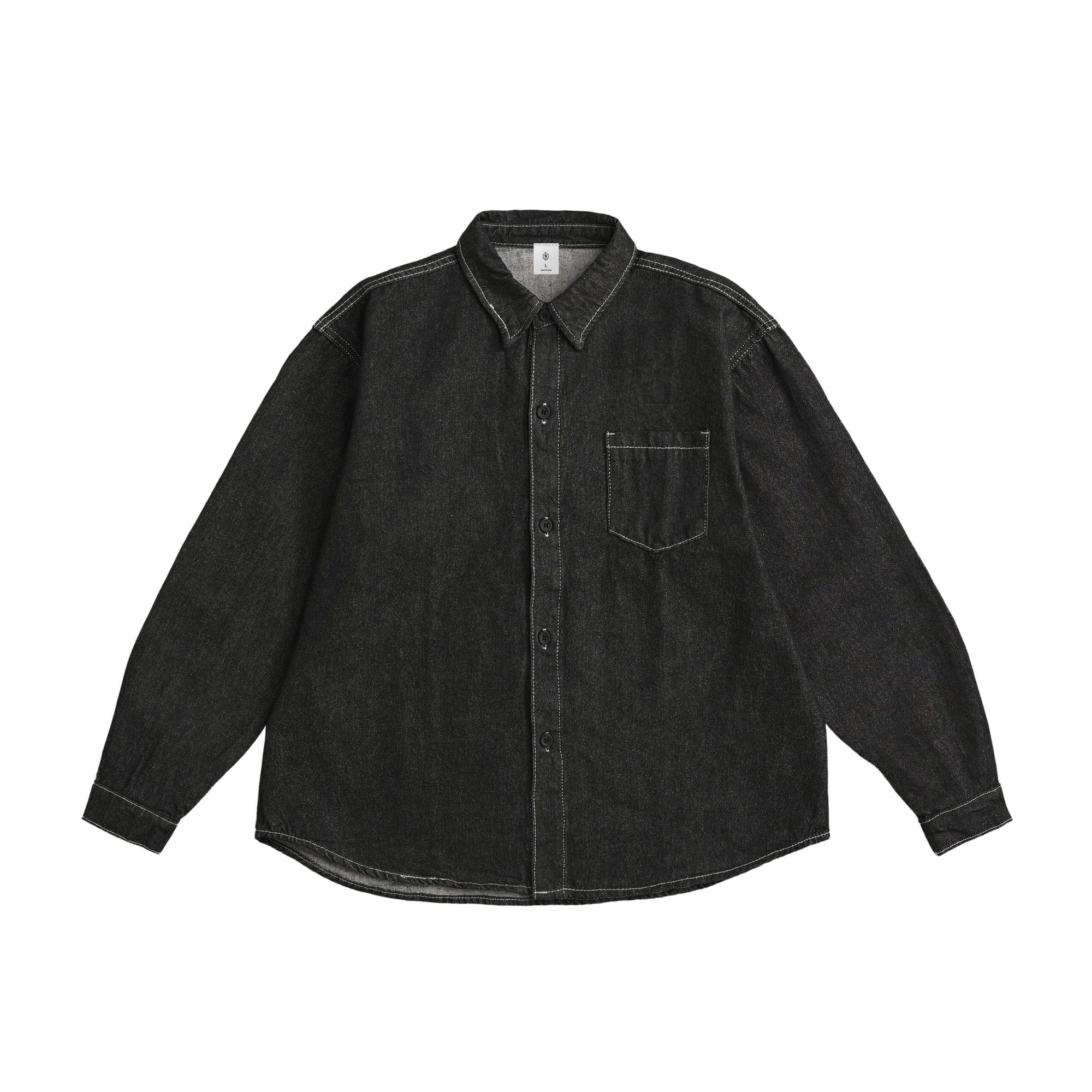 Washed Denim Shirt【3color】 black image