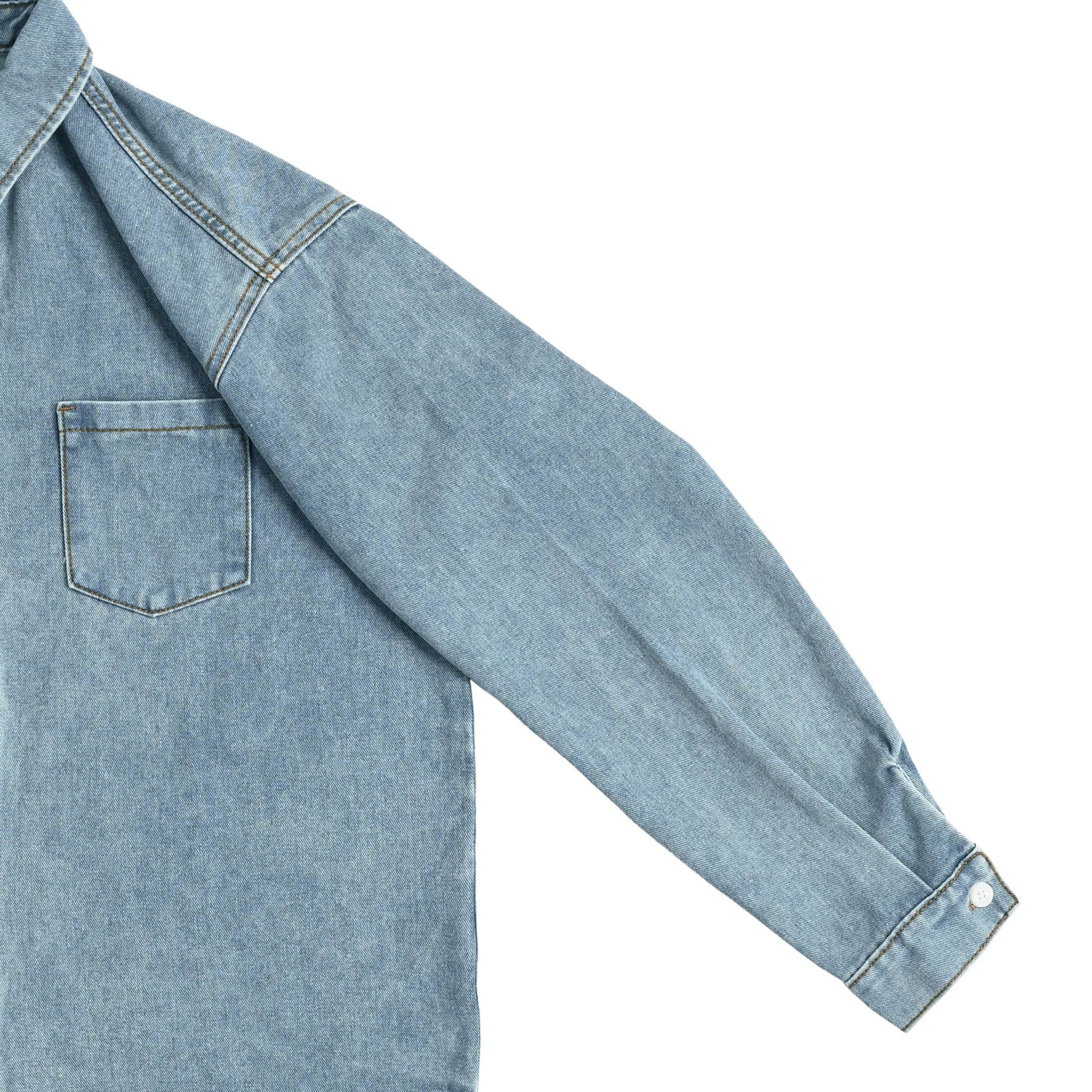 Washed Denim Shirt【3color】 light-blue image