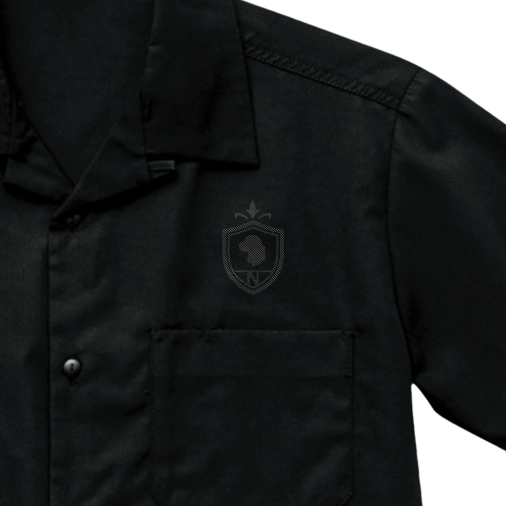 Crest Open Collar Shirt【2colors】 black image