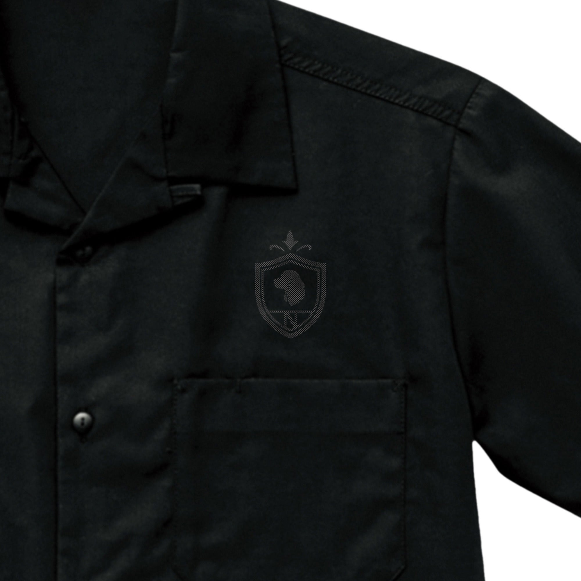 Crest Open Collar Shirt【2colors】 black image