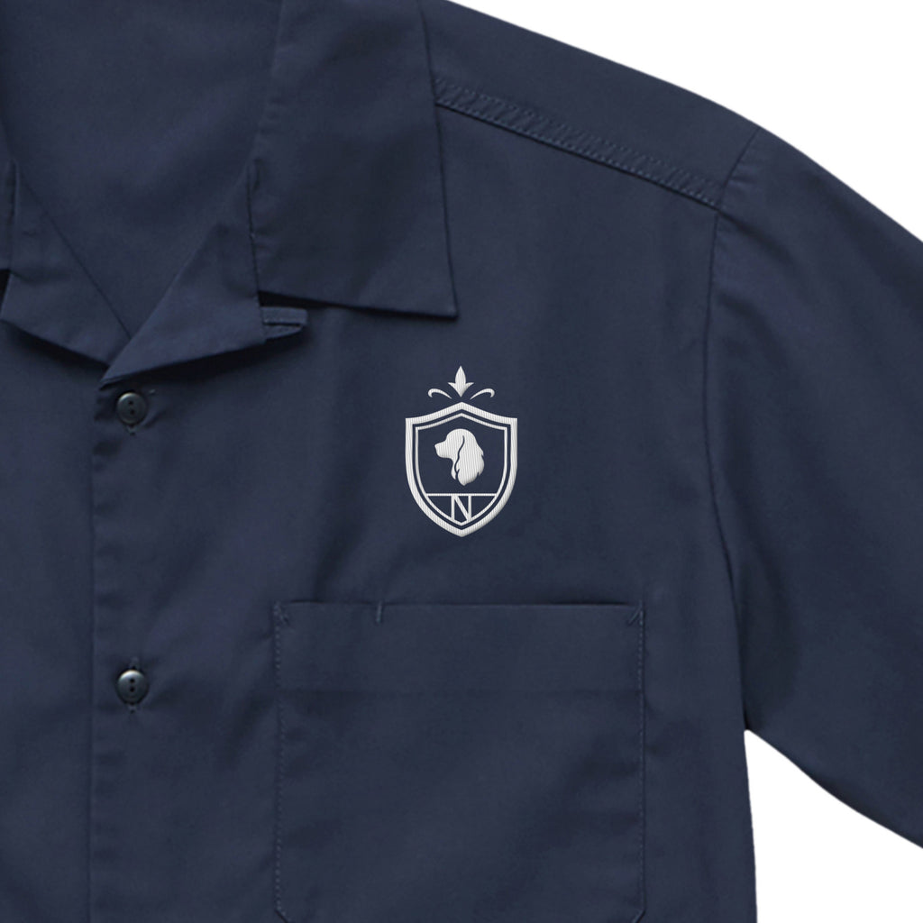 Crest Open Collar Shirt【2colors】 dark-navy image
