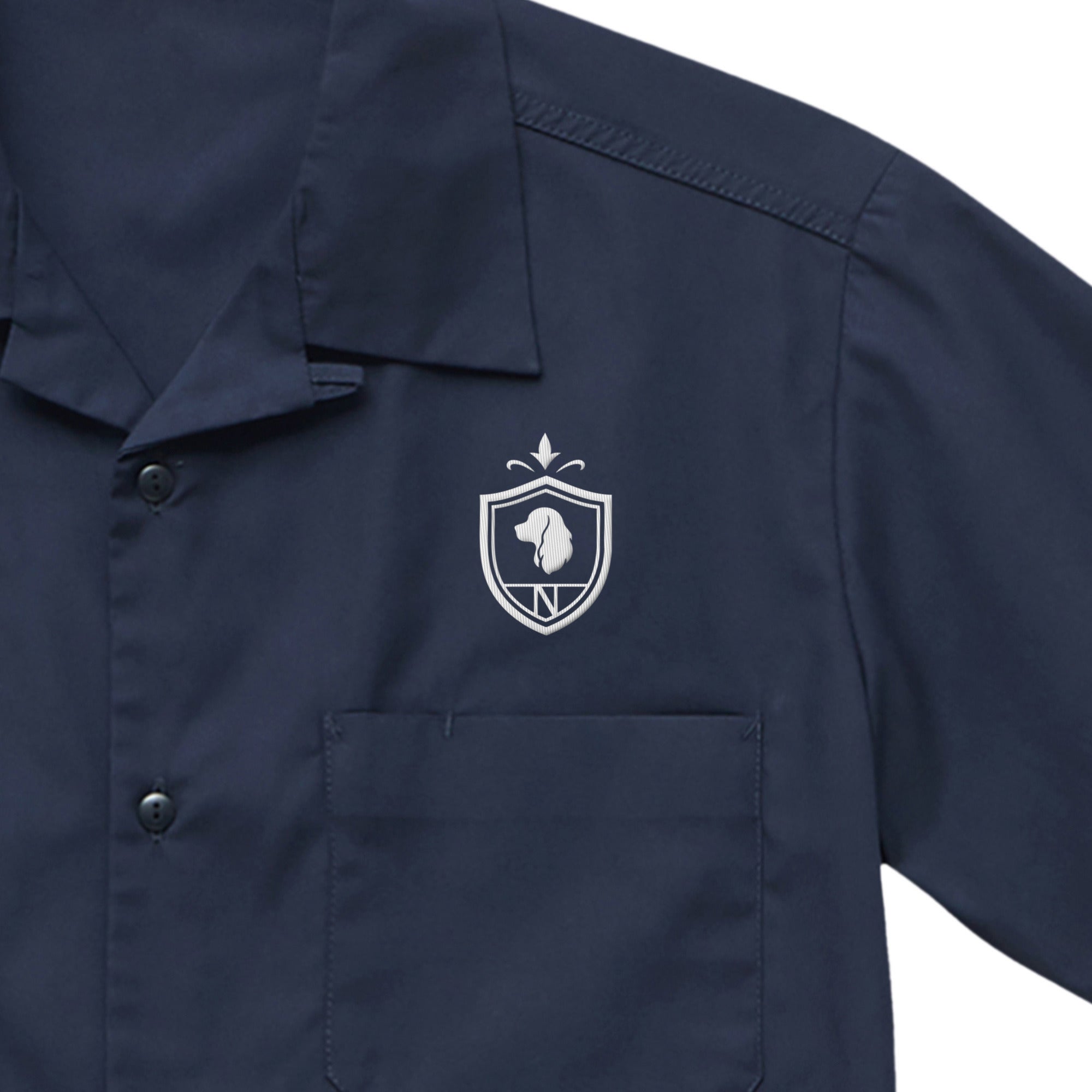 Crest Open Collar Shirt【2colors】 dark-navy image