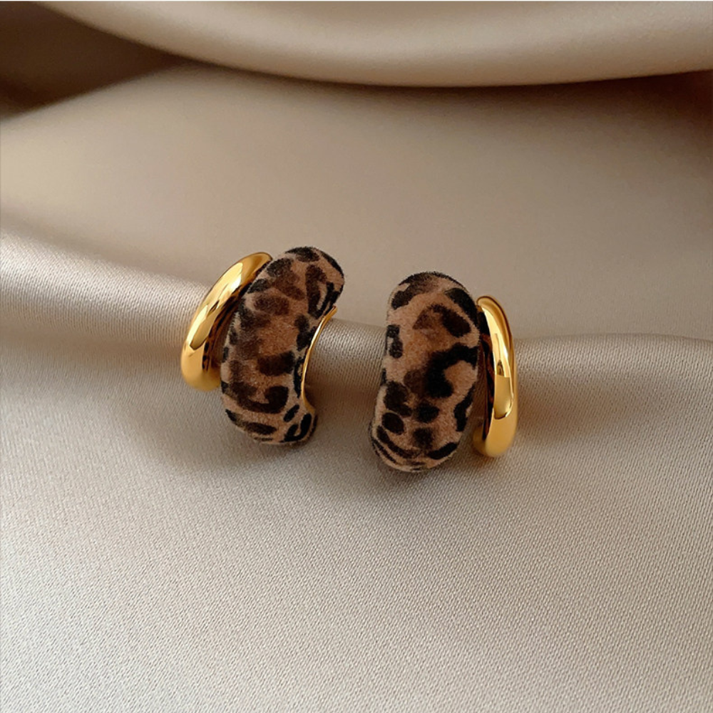 Flocked C-Hoop Earrings N110