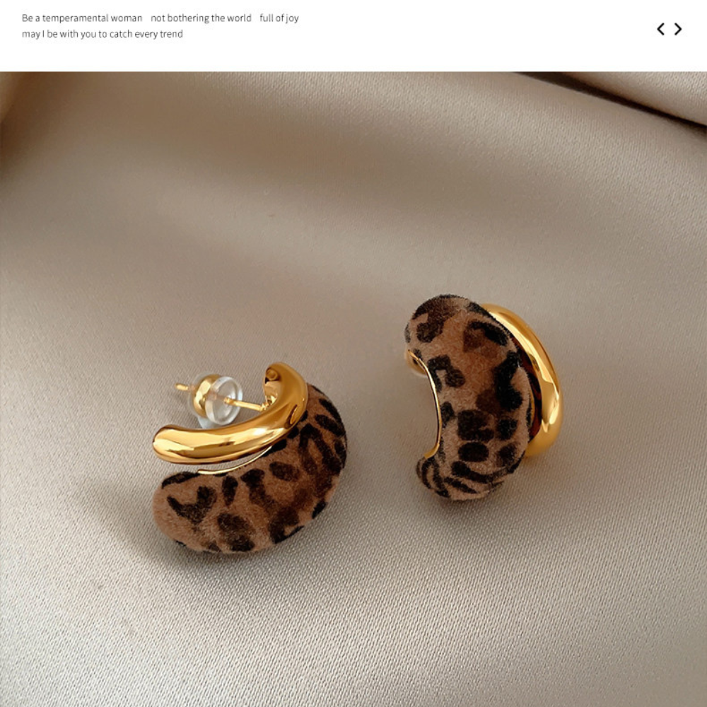 Flocked C-Hoop Earrings N110