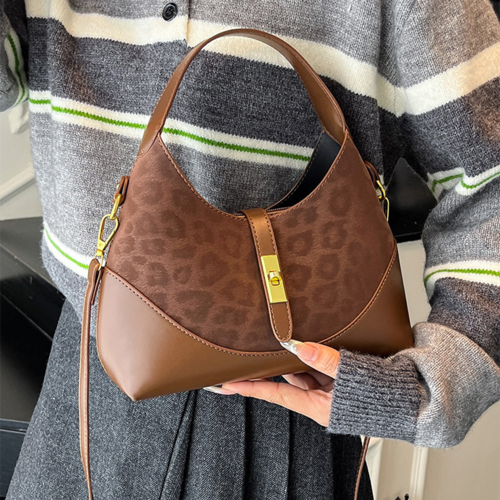Half-Moon Suede Shoulder Bag  N173