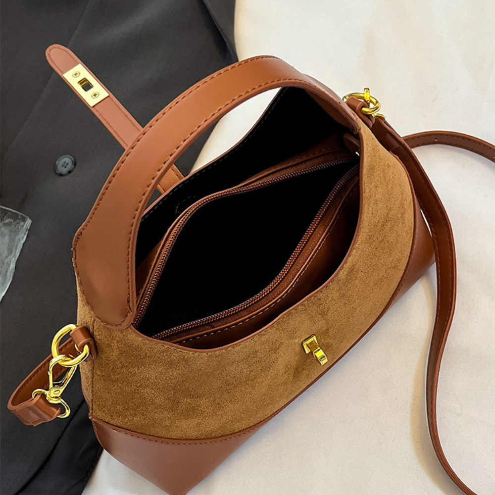 Half-Moon Suede Shoulder Bag  N173