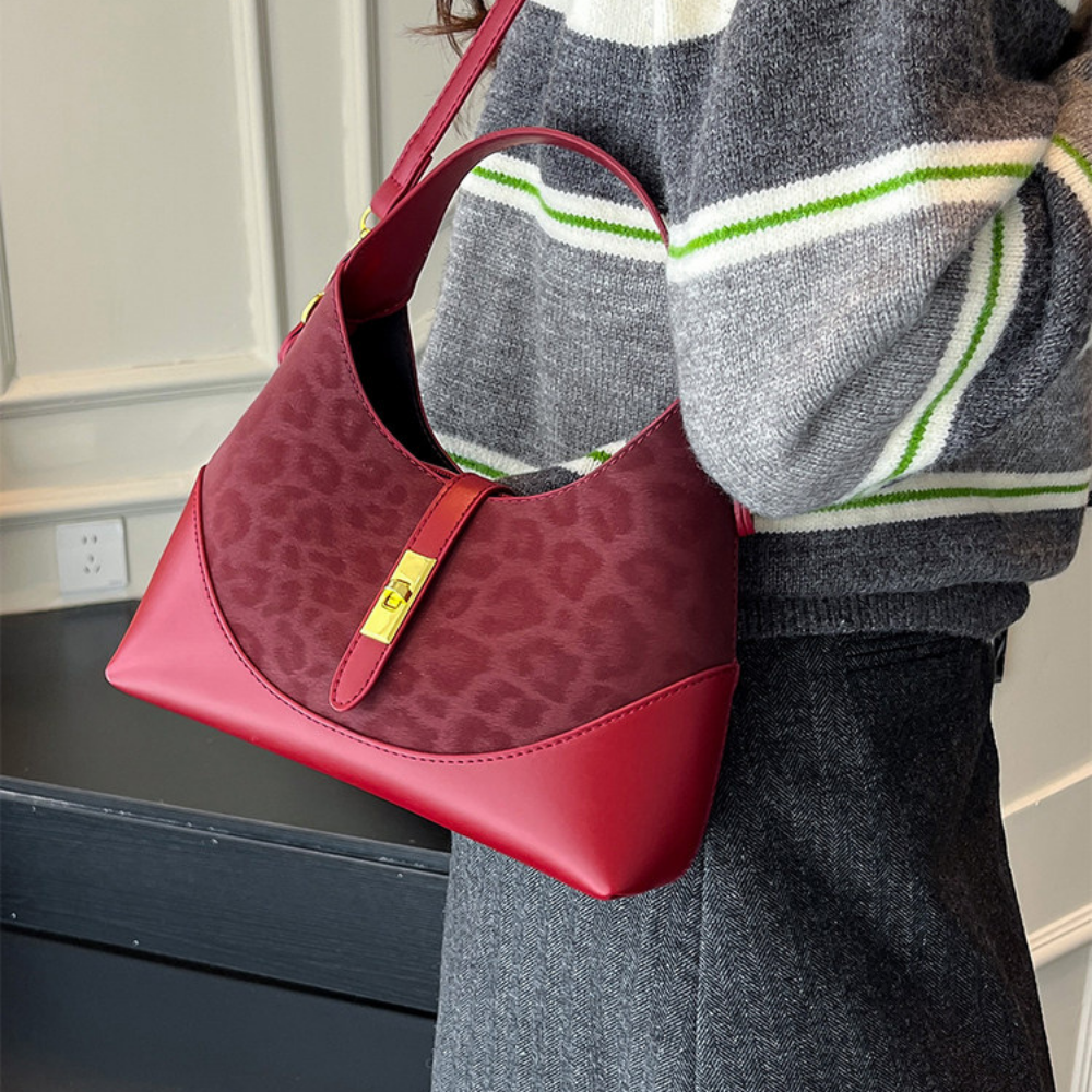 Half-Moon Suede Shoulder Bag  N173