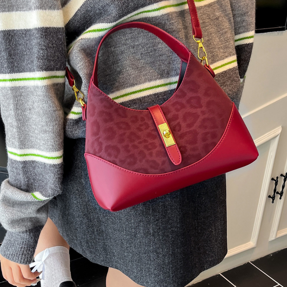 Half-Moon Suede Shoulder Bag  N173