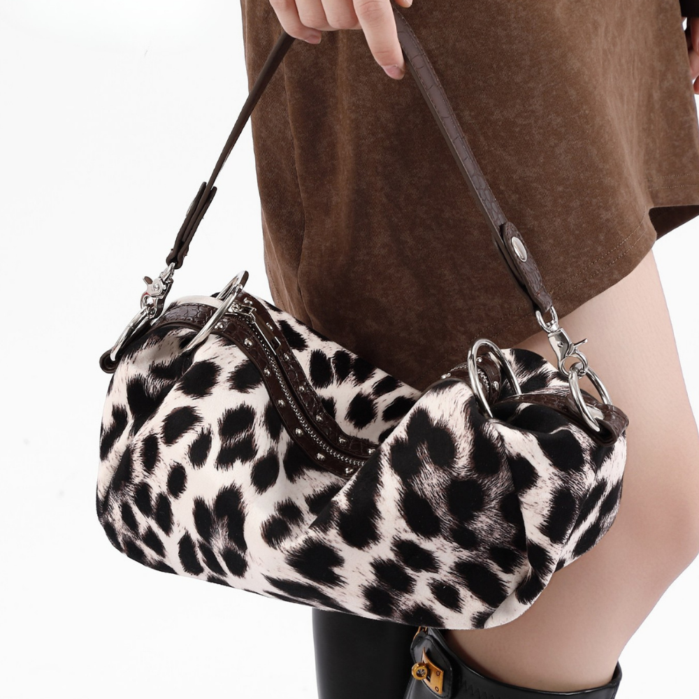 Half-Moon Suede Shoulder Bag N170