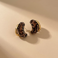 Flocked C-Hoop Earrings N110