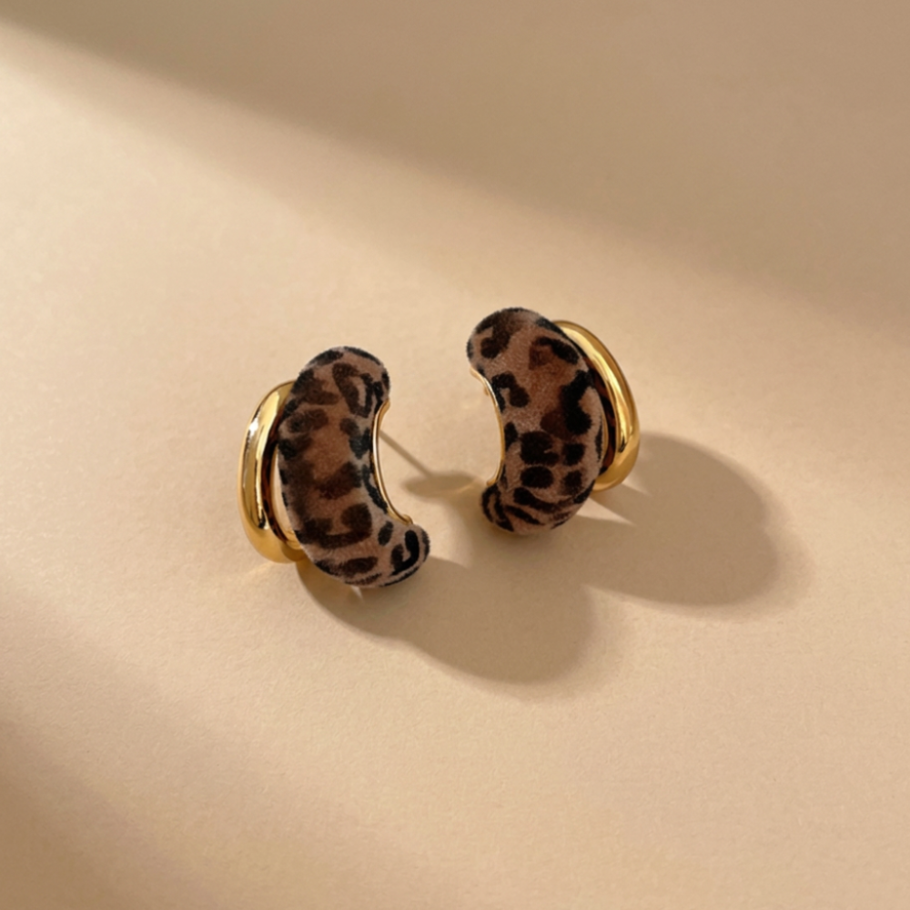 Flocked C-Hoop Earrings N110