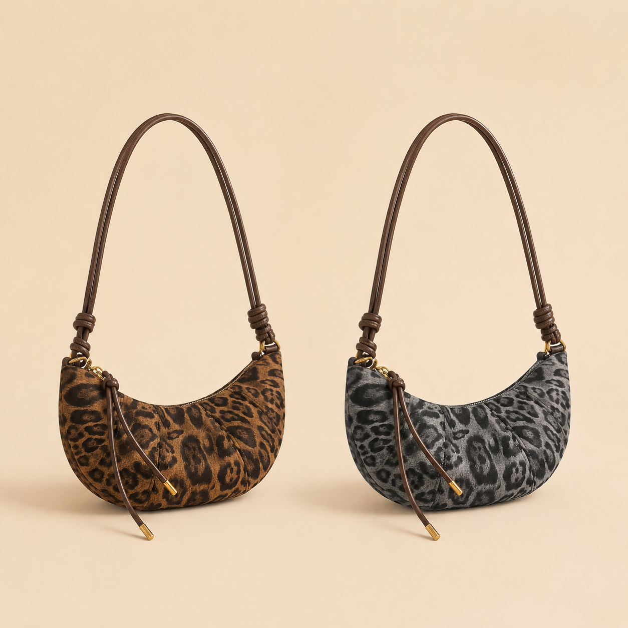 Crescent Suede-Look Shoulder Bag N125