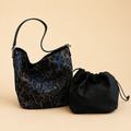 Denim-Print Bucket Bag N155