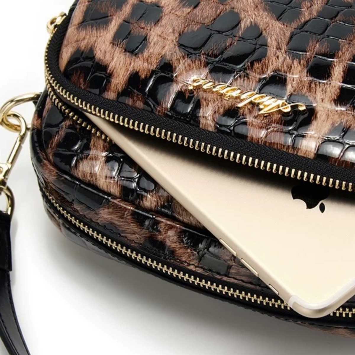 Gloss Leopard Mini Shoulder N217