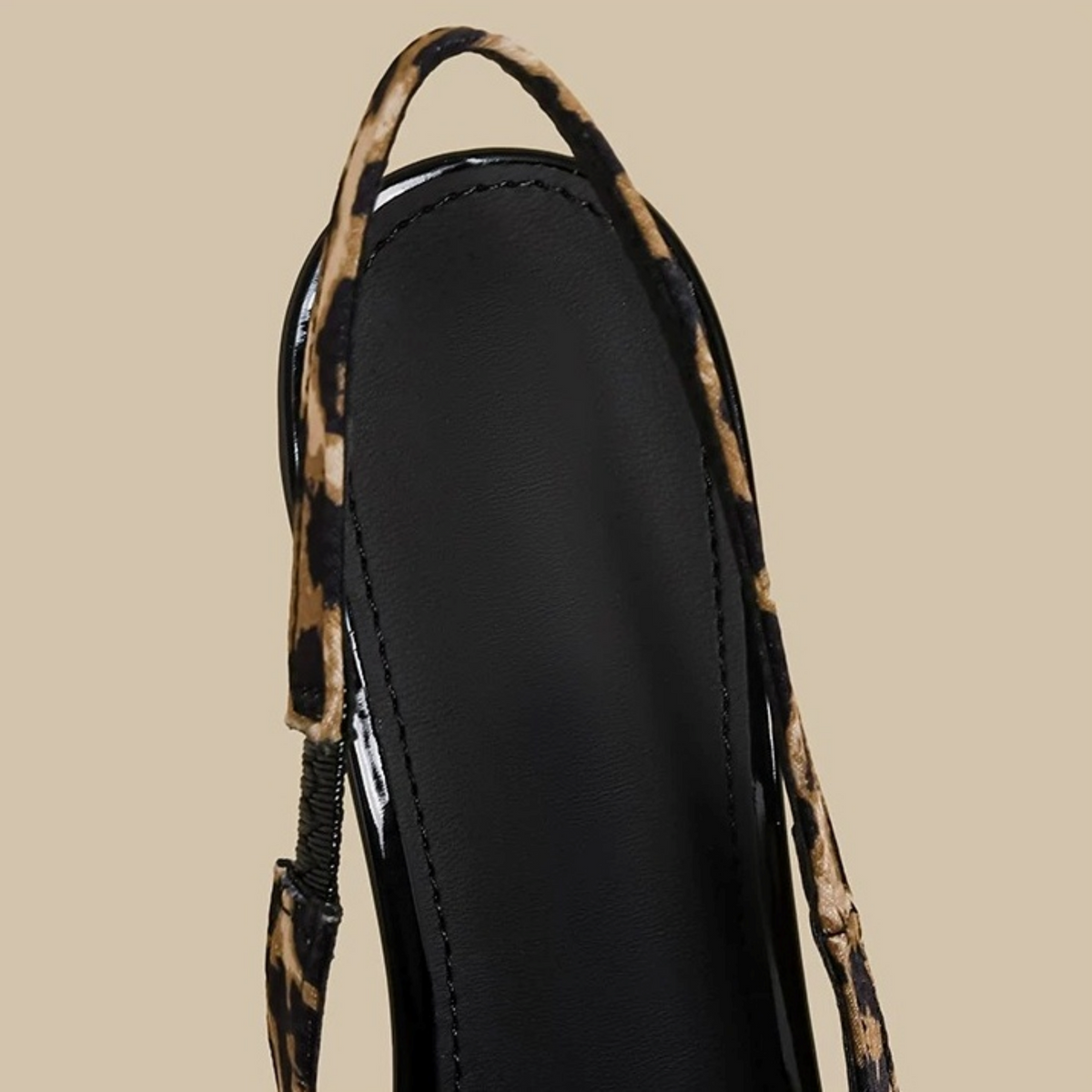 Leopard Ribbon Slingback Pumps N218